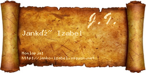 Jankó Izabel névjegykártya
